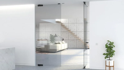 Pivot glass doors