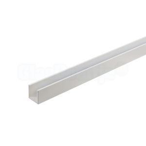 Aluminium U-profiel 15x15x15 mm, mat wit, 3 meter