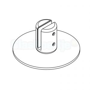 Bohle Vetroscreen 5200195 mat wit (RAL9010), vrijstaande voet voor preventiescherm / coronascherm / kuchscherm - lijntekening