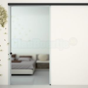 Schuifdeurset Evolution V-5430 met softclose, 2000 mm, matzwart - aanzicht