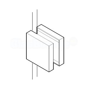 Muurbevestigingsklem 46000, 50x50 mm, geanodiseerd aluminium - lijntekening