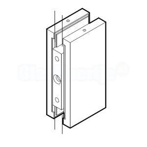 Muurbevestigingsklem 46210, 104x50 mm, geanodiseerd aluminium - lijntekening