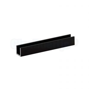 Aluminium U-profiel 15x15x15 mm, matzwart (RAL9005), wanddikte 2 mm