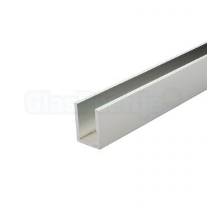 Aluminium U-profiel 20x15x20 mm, gepolijst aluminium, wanddikte 2 mm