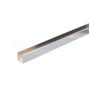 Aluminium U-profiel 15x15x15 mm, glans chroom, wanddikte 2 mm