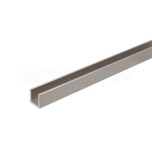 Aluminium U-profiel 15x15x15 mm, RVS-effect, wanddikte 2 mm