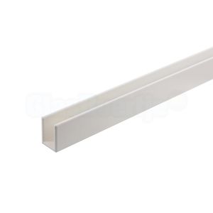 Aluminium U-profiel 20x15x20 mm, mat wit, 3 meter