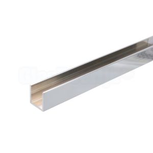 Aluminium U-profiel 20x20x20 mm, glans chroom, wanddikte 2 mm