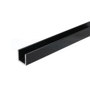 Aluminium U-profiel 20x20x20 mm, matzwart (RAL9005), wanddikte 2 mm