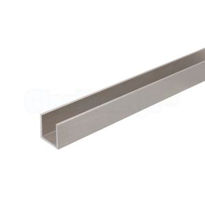 Aluminium U-profiel 20x20x20 mm, RVS-effect, wanddikte 2 mm
