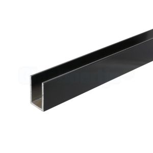 Aluminium U-profiel 30x20x30 mm, matzwart (RAL9005), wanddikte 2 mm