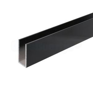 Aluminium U-profiel 40x20x40 mm, matzwart (RAL9005), wanddikte 2 mm