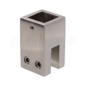 CBM RVS glas montageblokje tbv plafondmontage voor stabilisatiestang 20x20 mm, geborsteld RVS (3050.4M)