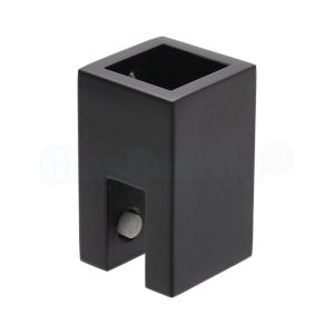 CBM RVS glas montageblokje voor plafondmontage, voor stabilisatiestang 20x20 mm, matzwart (3050.4M - RAL9005)