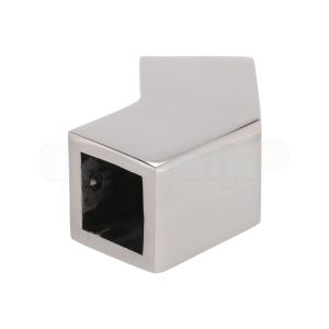 CBM RVS wand montageblokje 135 graden voor stabilisatiestang 20x20 mm, gepolijst RVS (3050.2B)