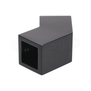 CBM RVS wand montageblokje 135 graden voor stabilisatiestang 20x20 mm, matzwart (3050.2M - RAL9005)