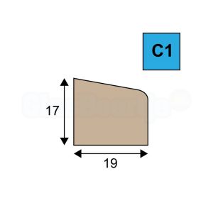 Aluminium U-profiel 15x15x15 mm, RVS-effect, wanddikte 2 mm