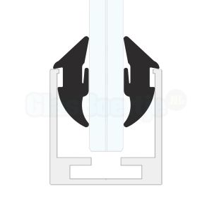 Klemrubber voor u-profiel 13DF02, voor glasdikte 10 en 10,76 mm