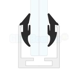 Klemrubber voor u-profiel 13DF02, voor glasdikte 12 en 12,76 mm