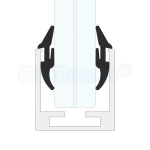 Klemrubber voor u-profiel 13DF02, voor glasdikte 16,76 mm
