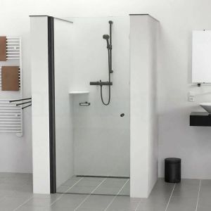 Pauli+Sohn Flamea 8180ZN5 douchedeurscharnier met enkelvoudige montageplaat, chroom - aanzicht