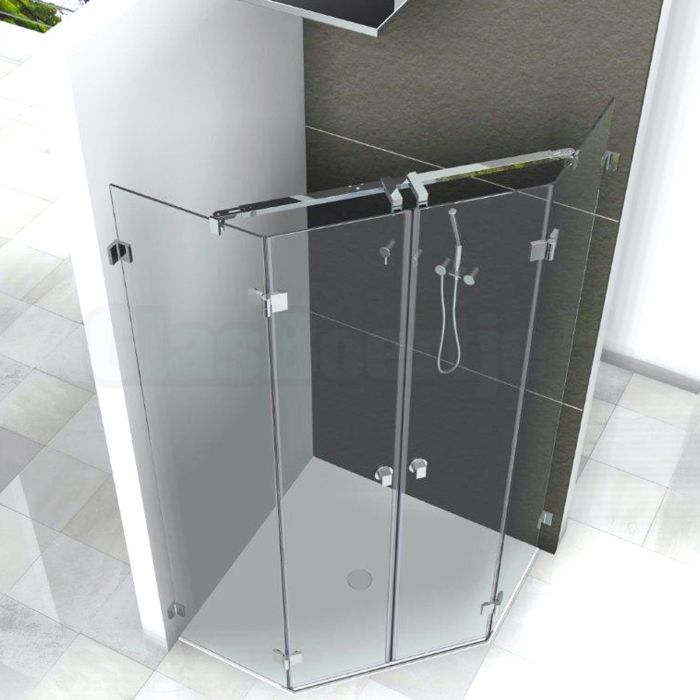 Douche stabilisatiestang Vierkant, Chroom, Plafond