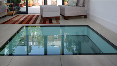 Glass floor panels